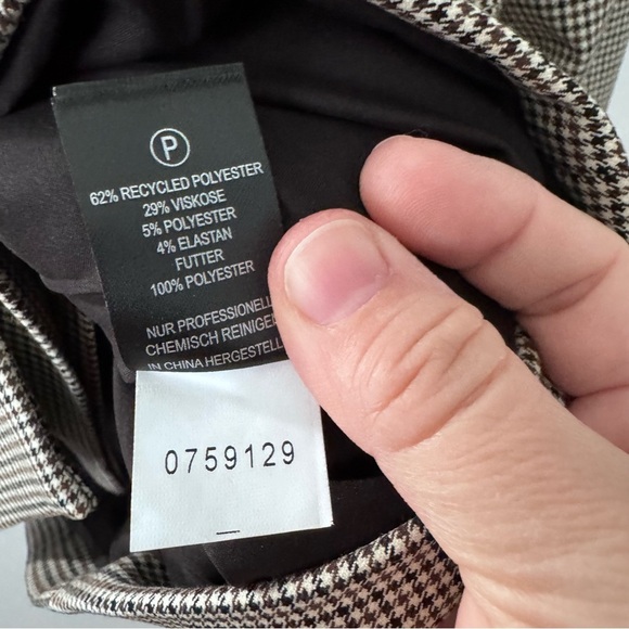 Rachel Zoe houndstooth double breasted blazer Size Large - Picture 7 of 8